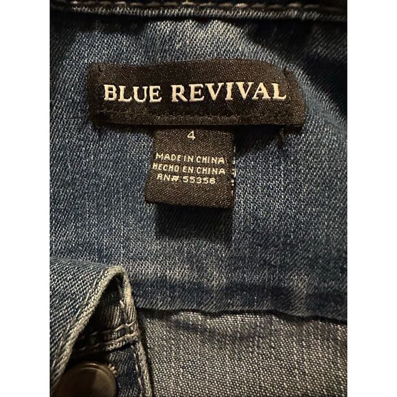 Blue Revival Girls Distressed Denim Jean Jacket 4 Medium wash - Picture 5 of 5